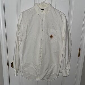 Vintage 90’s Ralph Lauren Blue Label White Button Down Shirt with Crest